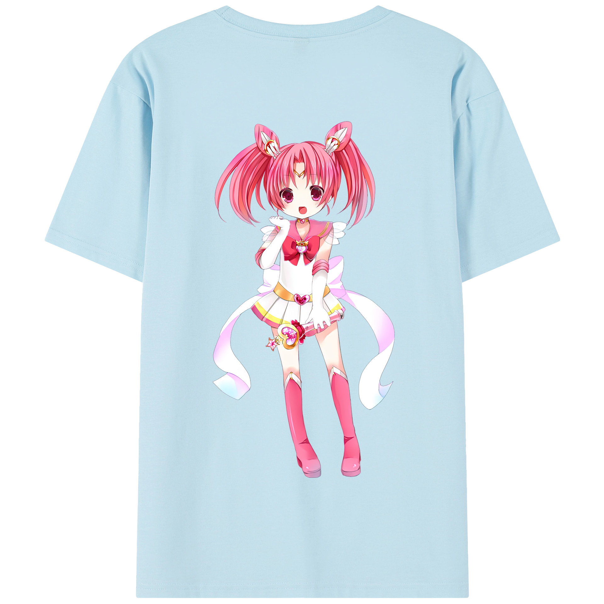 （画像用） 美少女戦士セーラームーン ちびうさ Sailor Moon Chibiusa Tsukino Usagi Small Lady Serenity 綿100％半袖Tシャツ（背面プリント）
